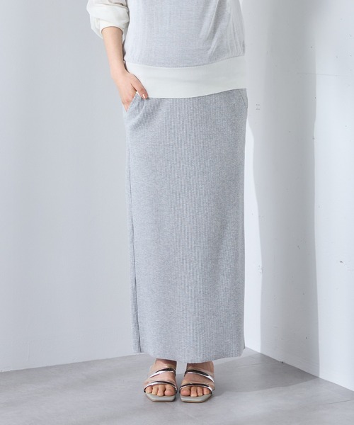 Rosemadame(ローズマダム)の「産後にも活躍 セルフカットできる マタニティリブナロースカート ロング(マタニティ~産後)妊婦服 産前・産後対応(マタニティウェア/グッズ・レディース・ブラック/モカ/杢グレー/アイボリー/ライトグリーン/ブラウン・LL/M/L)」の15枚目の写真