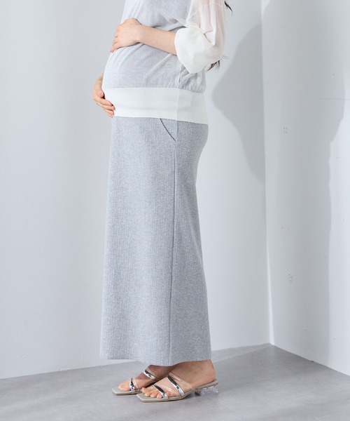 Rosemadame(ローズマダム)の「産後にも活躍 セルフカットできる マタニティリブナロースカート ロング(マタニティ~産後)妊婦服 産前・産後対応(マタニティウェア/グッズ・レディース・ブラック/モカ/杢グレー/アイボリー/ライトグリーン/ブラウン・LL/M/L)」の16枚目の写真