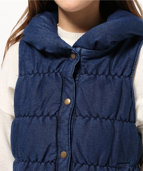 VENCEEXCHANGE（ヴァンスエクスチェンジ）の「カットデニム中綿ベスト             （ダウンベスト・レディース・ダークブルー/ブルー・MEDIUM/LARGE）」の7枚目の写真