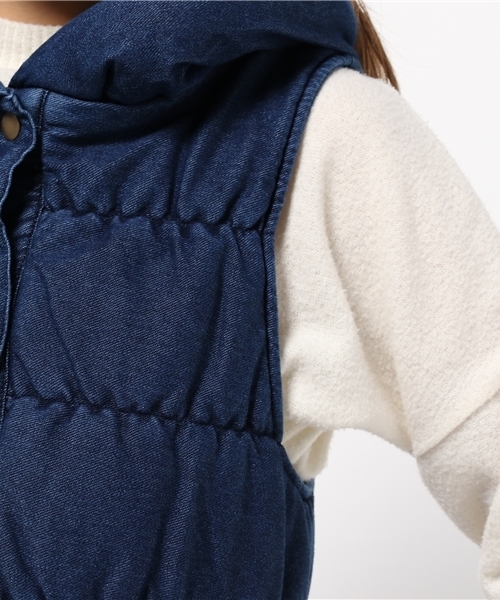 VENCEEXCHANGE（ヴァンスエクスチェンジ）の「カットデニム中綿ベスト             （ダウンベスト・レディース・ダークブルー/ブルー・MEDIUM/LARGE）」の8枚目の写真