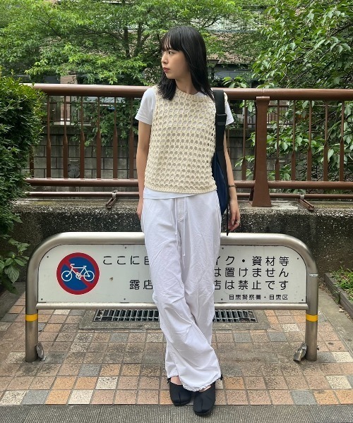 Aunt Marie's（アントマリーズ）の「メッシュニットベスト（タンクトップ・レディース・グレー/ブラック/ホワイト/ダークブラック/モカ・FREE）」の15枚目の写真