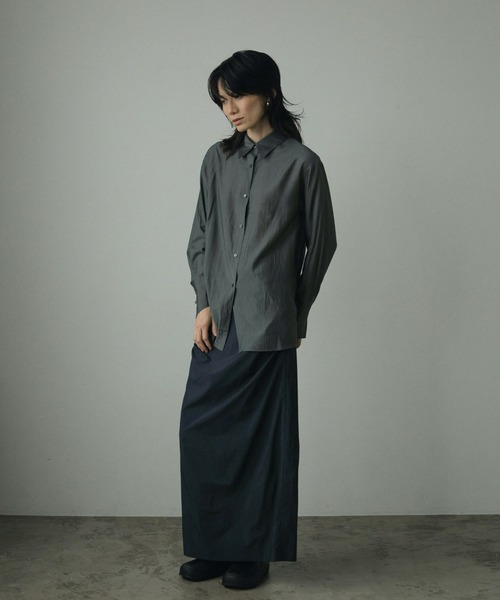anuke(アンヌーク)の「Sheer Satin Shirts(シャツ/ブラウス・レディース・クリーム/アイボリー/グレー・FREE)」の10枚目の写真