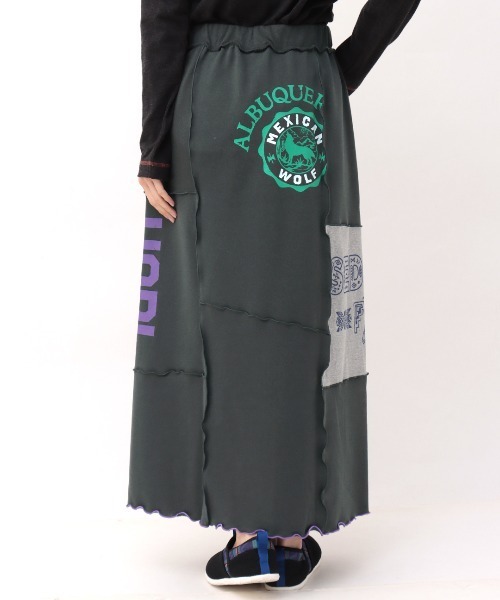 チチカカ（チチカカ）の「リメイク風プリントスウェットスカート（スカート・レディース・チャコールグレー/トップグレー・FREE）」の5枚目の写真