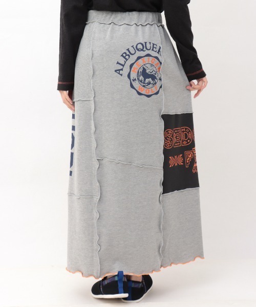 チチカカ（チチカカ）の「リメイク風プリントスウェットスカート（スカート・レディース・チャコールグレー/トップグレー・FREE）」の4枚目の写真