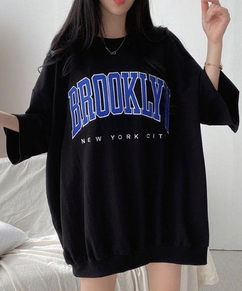 LAC-VERT(ラック・ヴェール)の「BROOKLYN オーバープリントTシャツ(Tシャツ/カットソー・レディース・ホワイト/オートミール/その他1/ネイビー/グレー/ブラック・FREE)」の13枚目の写真