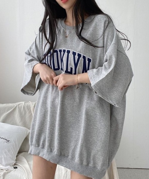 LAC-VERT(ラック・ヴェール)の「BROOKLYN オーバープリントTシャツ(Tシャツ/カットソー・レディース・ホワイト/オートミール/その他1/ネイビー/グレー/ブラック・FREE)」の18枚目の写真