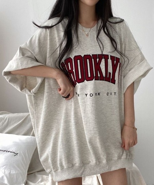 LAC-VERT(ラック・ヴェール)の「BROOKLYN オーバープリントTシャツ(Tシャツ/カットソー・レディース・ホワイト/オートミール/その他1/ネイビー/グレー/ブラック・FREE)」の21枚目の写真