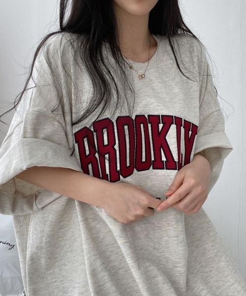 LAC-VERT(ラック・ヴェール)の「BROOKLYN オーバープリントTシャツ(Tシャツ/カットソー・レディース・ホワイト/オートミール/その他1/ネイビー/グレー/ブラック・FREE)」の22枚目の写真