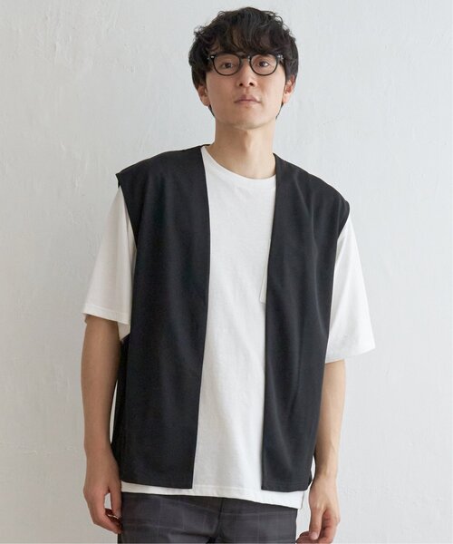 ikka（イッカ）の「【2点セット】ジョーゼットジレインナーセット（Tシャツ/カットソー・メンズ・オリーブ/ブラック/ベージュ・M/L/XL/S）」の4枚目の写真