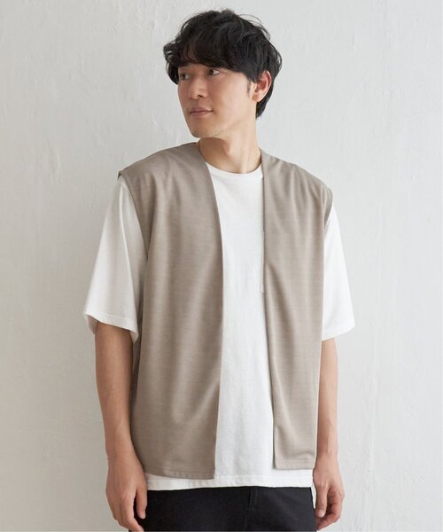 ikka（イッカ）の「【2点セット】ジョーゼットジレインナーセット（Tシャツ/カットソー・メンズ・オリーブ/ブラック/ベージュ・M/L/XL/S）」の19枚目の写真