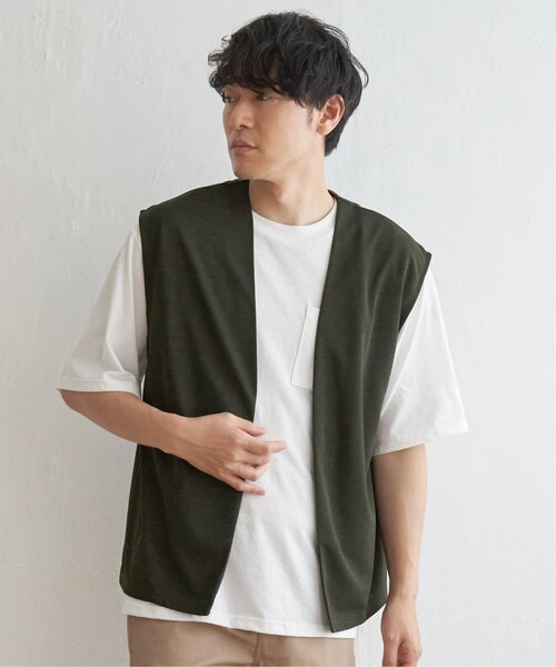 ikka（イッカ）の「【2点セット】ジョーゼットジレインナーセット（Tシャツ/カットソー・メンズ・オリーブ/ブラック/ベージュ・M/L/XL/S）」の18枚目の写真