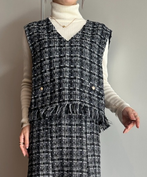 セール】ツイードショートベスト（ベスト）｜RANAN（ラナン）の