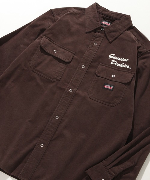 Dickies（ディッキーズ）の「【GENUINE DICKIES/ジェニュインディッキーズ】ワンポイント コーデュロイ ロングスリーブシャツ（シャツ/ブラウス・メンズ・ブラック/ベージュ/チャコールグレー/ダークブラウン・LL/L/M）」の22枚目の写真