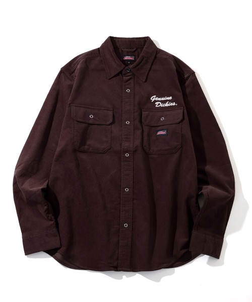 Dickies（ディッキーズ）の「【GENUINE DICKIES/ジェニュインディッキーズ】ワンポイント コーデュロイ ロングスリーブシャツ（シャツ/ブラウス・メンズ・ブラック/ベージュ/チャコールグレー/ダークブラウン・LL/L/M）」の6枚目の写真