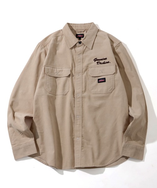 Dickies（ディッキーズ）の「【GENUINE DICKIES/ジェニュインディッキーズ】ワンポイント コーデュロイ ロングスリーブシャツ（シャツ/ブラウス・メンズ・ブラック/ベージュ/チャコールグレー/ダークブラウン・LL/L/M）」の7枚目の写真