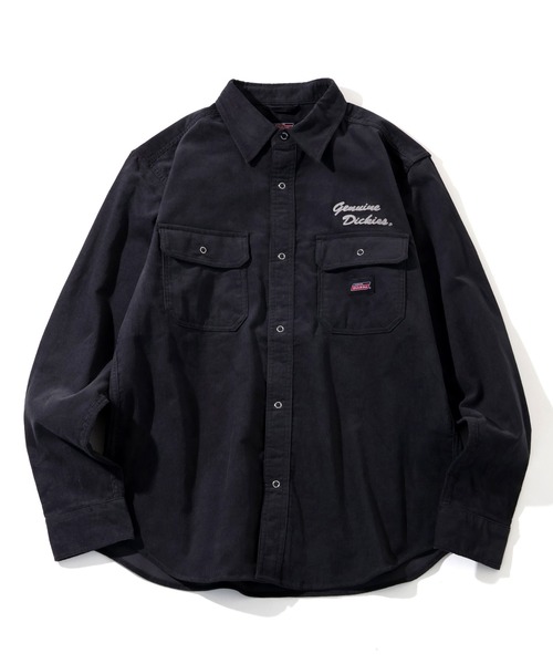 Dickies（ディッキーズ）の「【GENUINE DICKIES/ジェニュインディッキーズ】ワンポイント コーデュロイ ロングスリーブシャツ（シャツ/ブラウス・メンズ・ブラック/ベージュ/チャコールグレー/ダークブラウン・LL/L/M）」の5枚目の写真