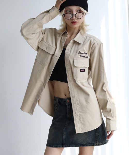 Dickies（ディッキーズ）の「【GENUINE DICKIES/ジェニュインディッキーズ】ワンポイント コーデュロイ ロングスリーブシャツ（シャツ/ブラウス・メンズ・ブラック/ベージュ/チャコールグレー/ダークブラウン・LL/L/M）」の14枚目の写真