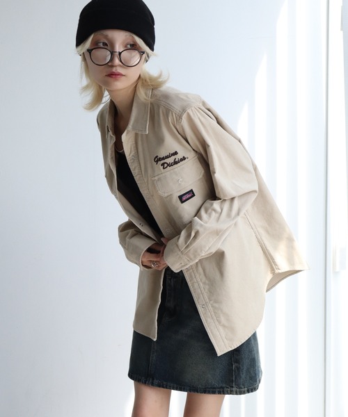Dickies（ディッキーズ）の「【GENUINE DICKIES/ジェニュインディッキーズ】ワンポイント コーデュロイ ロングスリーブシャツ（シャツ/ブラウス・メンズ・ブラック/ベージュ/チャコールグレー/ダークブラウン・LL/L/M）」の15枚目の写真