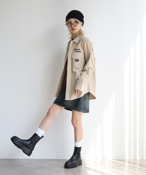 Dickies（ディッキーズ）の「【GENUINE DICKIES/ジェニュインディッキーズ】ワンポイント コーデュロイ ロングスリーブシャツ（シャツ/ブラウス・メンズ・ブラック/ベージュ/チャコールグレー/ダークブラウン・LL/L/M）」の19枚目の写真