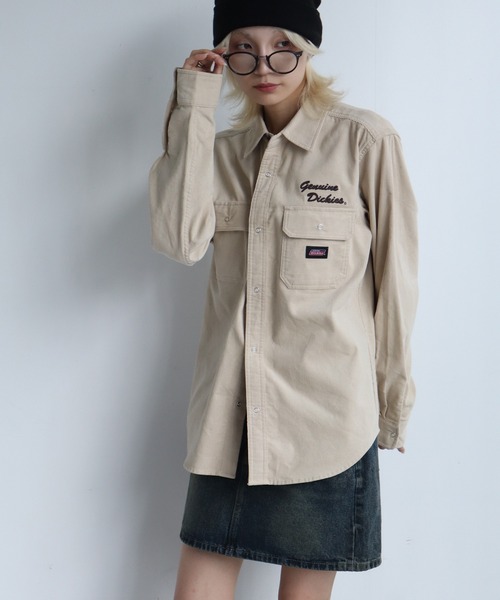 Dickies（ディッキーズ）の「【GENUINE DICKIES/ジェニュインディッキーズ】ワンポイント コーデュロイ ロングスリーブシャツ（シャツ/ブラウス・メンズ・ブラック/ベージュ/チャコールグレー/ダークブラウン・LL/L/M）」の16枚目の写真
