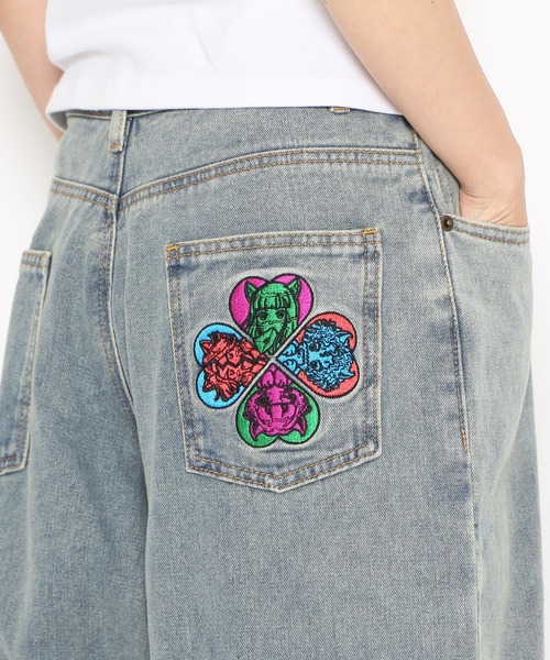 PUNYUS（プニュズ）の「バックポケット刺繍デニムバギーパンツ（デニムパンツ・レディース・ブルー系その他・1/2/3/4）」の13枚目の写真