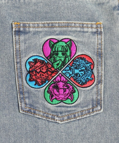 PUNYUS（プニュズ）の「バックポケット刺繍デニムバギーパンツ（デニムパンツ・レディース・ブルー系その他・1/2/3/4）」の18枚目の写真