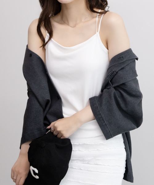 NAVY(ネイビー)の「カップ 付き ブラトップ キャミソール(キャミソール・レディース・ホワイト/ブラック/ピンク・L/M)」の1枚目の写真