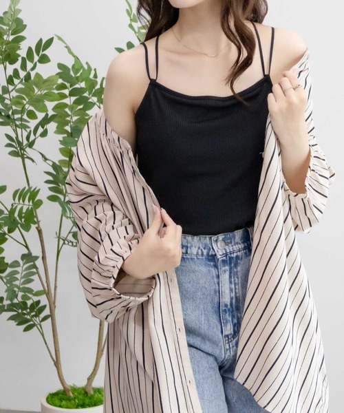 NAVY(ネイビー)の「カップ 付き ブラトップ キャミソール(キャミソール・レディース・ホワイト/ブラック/ピンク・L/M)」の2枚目の写真