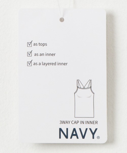 NAVY(ネイビー)の「カップ 付き ブラトップ キャミソール(キャミソール・レディース・ホワイト/ブラック/ピンク・L/M)」の10枚目の写真