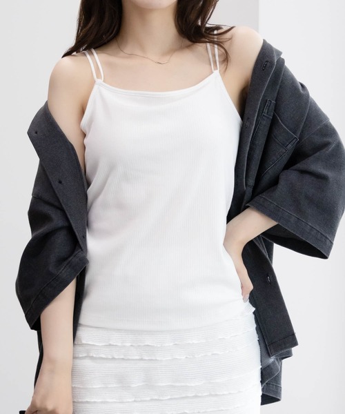 NAVY(ネイビー)の「カップ 付き ブラトップ キャミソール(キャミソール・レディース・ホワイト/ブラック/ピンク・L/M)」の11枚目の写真