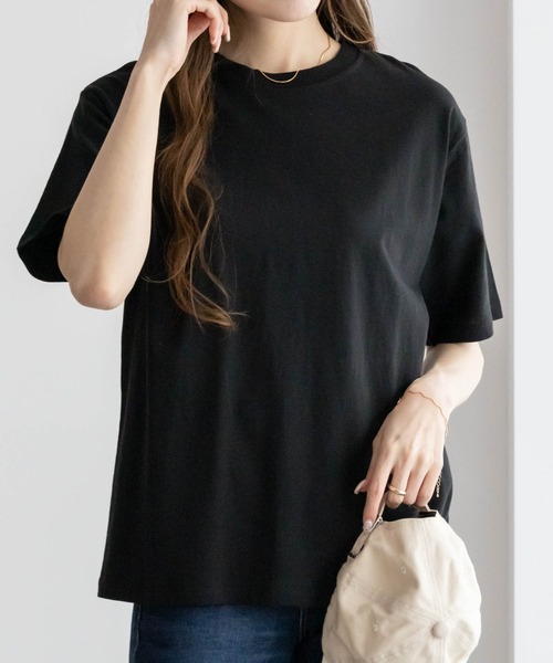 NAVY(ネイビー)の「【抗菌加工】NAVY ベーシッククルーTシャツ(Tシャツ/カットソー・レディース・ブラック/オフホワイト/チャコールグレー・M/L)」の2枚目の写真