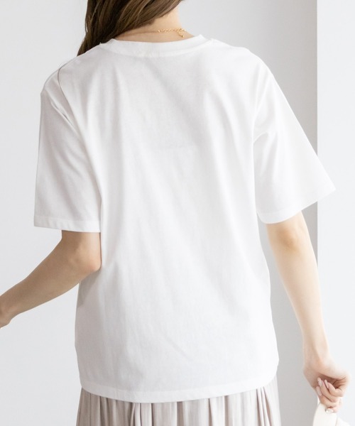 NAVY(ネイビー)の「【抗菌加工】NAVY ベーシッククルーTシャツ(Tシャツ/カットソー・レディース・ブラック/オフホワイト/チャコールグレー・M/L)」の5枚目の写真