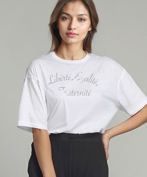 【セール】【一部店舗＆WEB限定】箔プリントオーバーサイズT≪手洗い可能≫（Tシャツ/カットソー）｜LAUTREAMONT（ロートレアモン）