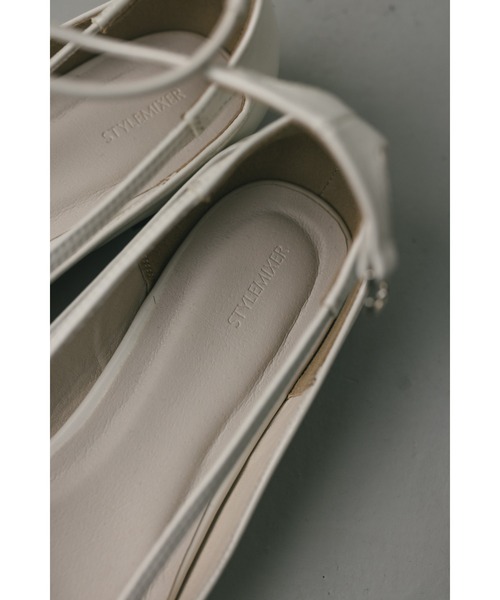 【セール】スクエアストリングフラットシューズ（パンプス）｜STYLEMIXER（スタイルミキサー）