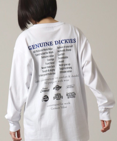 Dickies（ディッキーズ）の「【GENUINE DICKIES/ジェニュインディッキーズ】 バックロゴプリント ロングスリーブ ビッグシルエットTシャツ（Tシャツ/カットソー・メンズ・カーキ/ブラック/アッシュグレー/ホワイト・M/L/LL）」の2枚目の写真