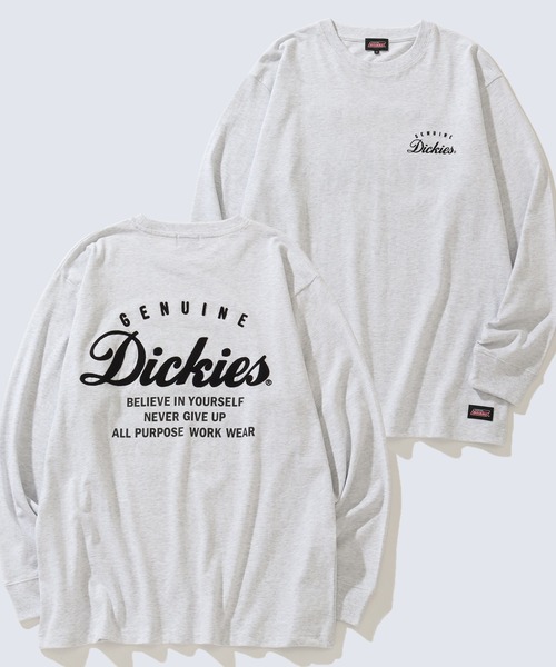Dickies(ディッキーズ)の「【GENUINE DICKIES/ジェニュインディッキーズ】 バックロゴプリント ロングスリーブ ビッグシルエットTシャツ(Tシャツ/カットソー・メンズ・カーキ/ブラック/アッシュグレー/ホワイト・M/L/LL)」の1枚目の写真