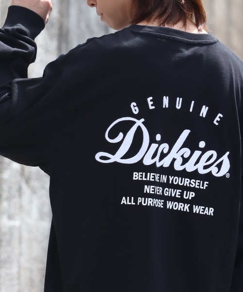 Dickies(ディッキーズ)の「【GENUINE DICKIES/ジェニュインディッキーズ】 バックロゴプリント ロングスリーブ ビッグシルエットTシャツ(Tシャツ/カットソー・メンズ・カーキ/ブラック/アッシュグレー/ホワイト・M/L/LL)」の3枚目の写真