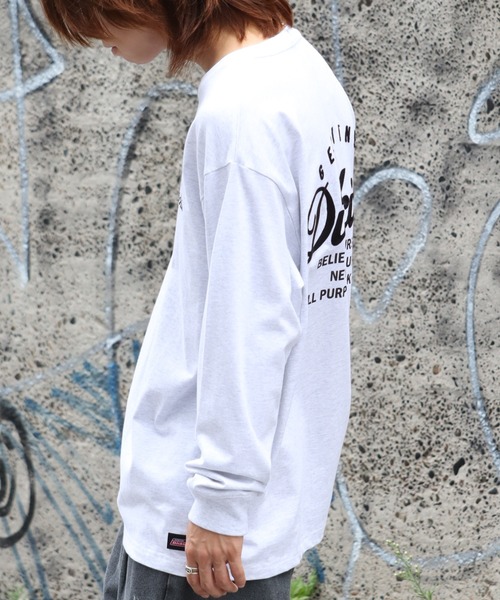 Dickies(ディッキーズ)の「【GENUINE DICKIES/ジェニュインディッキーズ】 バックロゴプリント ロングスリーブ ビッグシルエットTシャツ(Tシャツ/カットソー・メンズ・カーキ/ブラック/アッシュグレー/ホワイト・M/L/LL)」の16枚目の写真