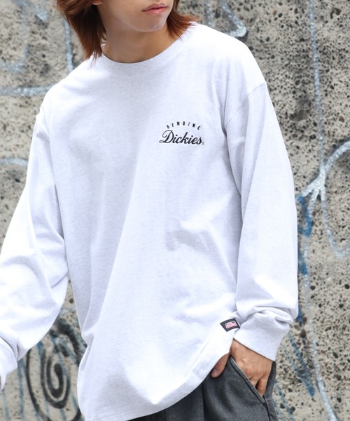 Dickies（ディッキーズ）の「【GENUINE DICKIES/ジェニュインディッキーズ】 バックロゴプリント ロングスリーブ ビッグシルエットTシャツ（Tシャツ/カットソー・メンズ・カーキ/ブラック/アッシュグレー/ホワイト・M/L/LL）」の20枚目の写真