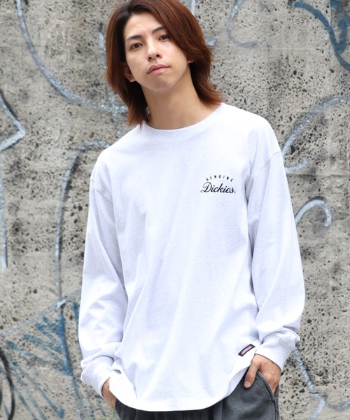 Dickies（ディッキーズ）の「【GENUINE DICKIES/ジェニュインディッキーズ】 バックロゴプリント ロングスリーブ ビッグシルエットTシャツ（Tシャツ/カットソー・メンズ・カーキ/ブラック/アッシュグレー/ホワイト・M/L/LL）」の19枚目の写真