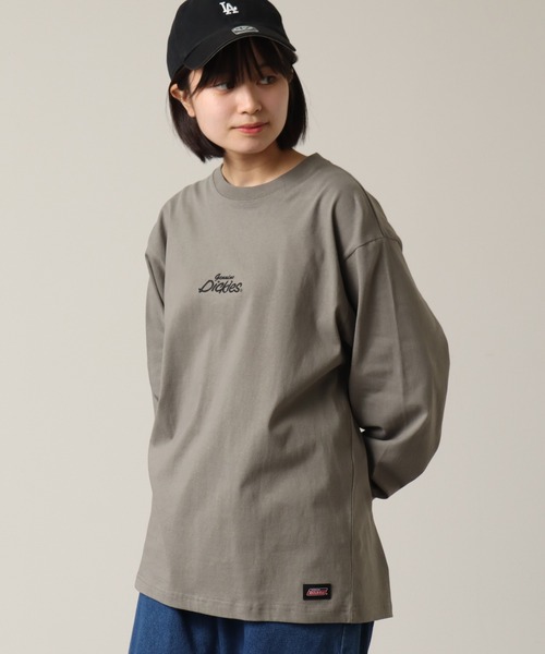 Dickies（ディッキーズ）の「【GENUINE DICKIES/ジェニュインディッキーズ】 バックロゴプリント ロングスリーブ ビッグシルエットTシャツ（Tシャツ/カットソー・メンズ・カーキ/ブラック/アッシュグレー/ホワイト・M/L/LL）」の7枚目の写真