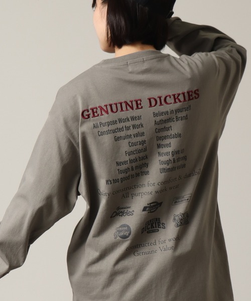 Dickies(ディッキーズ)の「【GENUINE DICKIES/ジェニュインディッキーズ】 バックロゴプリント ロングスリーブ ビッグシルエットTシャツ(Tシャツ/カットソー・メンズ・カーキ/ブラック/アッシュグレー/ホワイト・M/L/LL)」の5枚目の写真