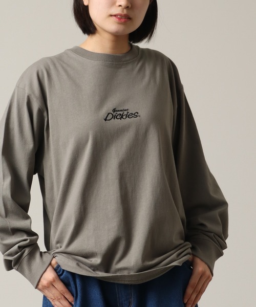 Dickies（ディッキーズ）の「【GENUINE DICKIES/ジェニュインディッキーズ】 バックロゴプリント ロングスリーブ ビッグシルエットTシャツ（Tシャツ/カットソー・メンズ・カーキ/ブラック/アッシュグレー/ホワイト・M/L/LL）」の8枚目の写真