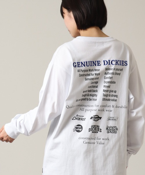 Dickies（ディッキーズ）の「【GENUINE DICKIES/ジェニュインディッキーズ】 バックロゴプリント ロングスリーブ ビッグシルエットTシャツ（Tシャツ/カットソー・メンズ・カーキ/ブラック/アッシュグレー/ホワイト・M/L/LL）」の11枚目の写真