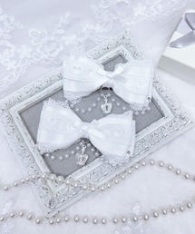 MA*RS | クラウン×ハートレースりぼんクリップ　2個SET(バレッタ/ヘアクリップ)