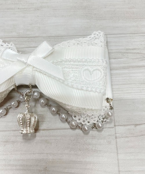 MA*RS（アメーバーマーズ）の「クラウン×ハートレースりぼんクリップ　2個SET（バレッタ/ヘアクリップ・レディース・ブラック/ホワイト/ピンク・FREE）」の17枚目の写真