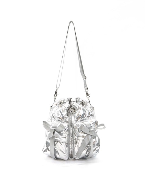 Casselini(キャセリーニ)の「Casselini(キャセリーニ)リボン巾着ショルダー(ショルダーバッグ・レディース・ブラック/レッド/シルバー・FREE)」の16枚目の写真