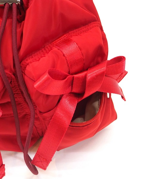 Casselini(キャセリーニ)の「Casselini(キャセリーニ)リボン巾着ショルダー(ショルダーバッグ・レディース・ブラック/レッド/シルバー・FREE)」の8枚目の写真