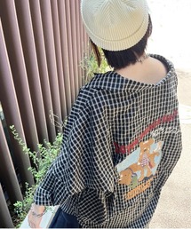 DOUBLE NAME | Airedale Terrier BACK刺しゅうシャツ/ユニセックス(シャツ/ブラウス)