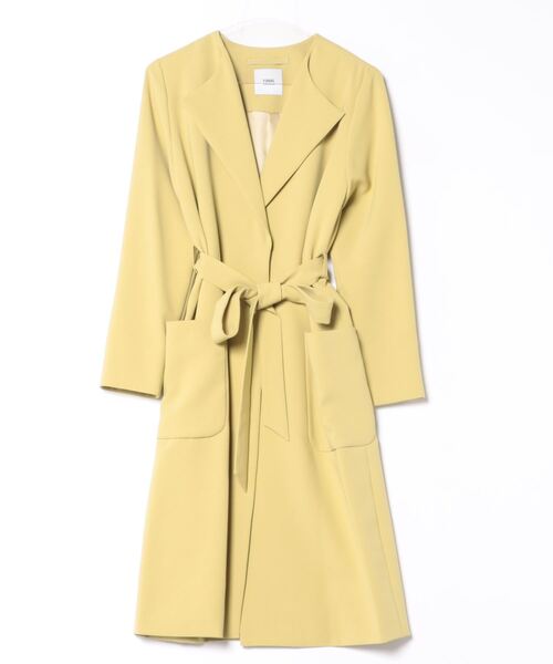 TONAL(トーナル)の「ノーカラーガウンコート(ノーカラーコート・レディース・ライトイエロー/ライトブルー/イエロー・38/36)」の3枚目の写真